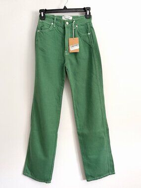 NEW Reformation Green Grass Cowboy High Rise Straight Leg Jeans Women’s Size 23